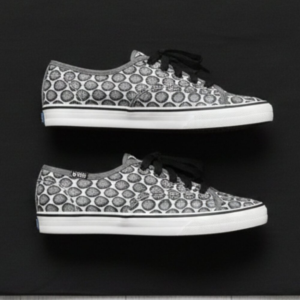 Keds Champion Gray and Black Teardrop Print Sneakers